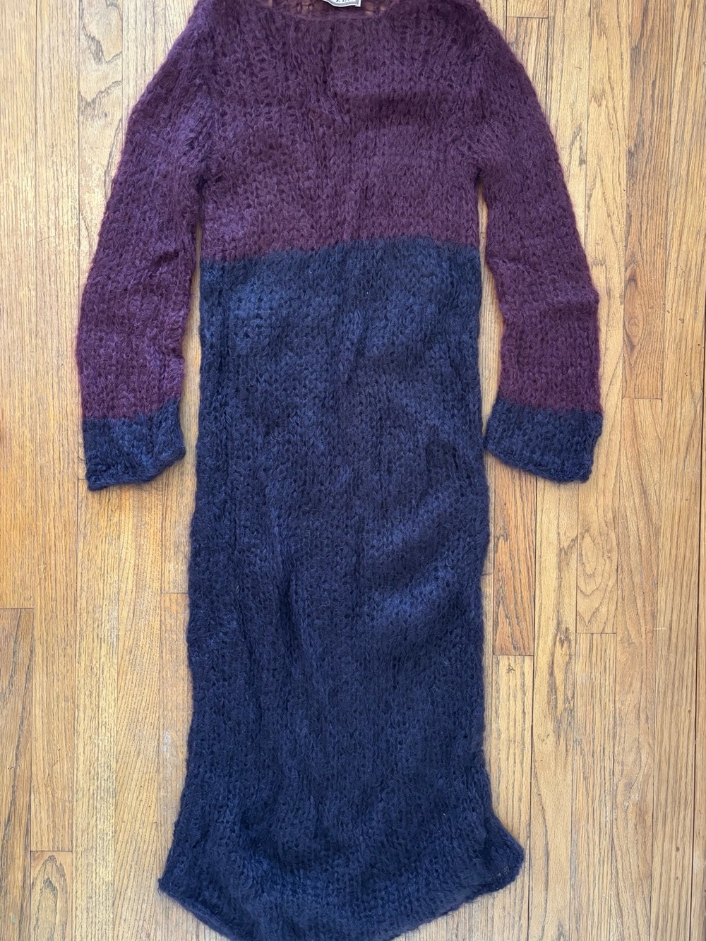 Su- Zen Women's Vintage Long Sleeve 100% Wool Knit Dress